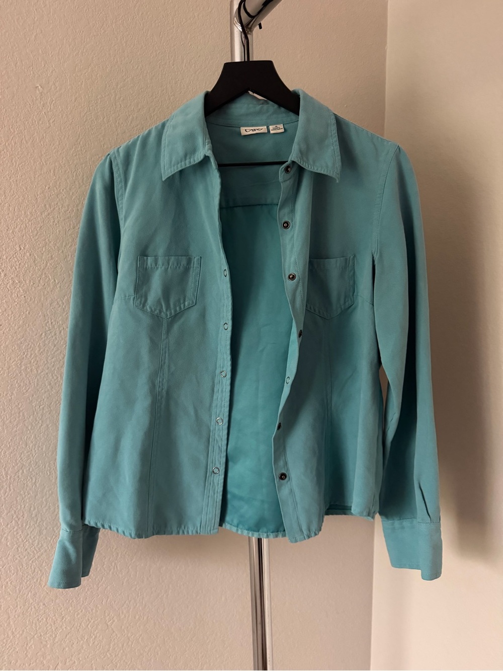 Cato Teal Button-Front Shirt Blazer
